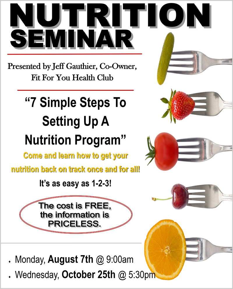 2017 Nutrition Seminar Schedule